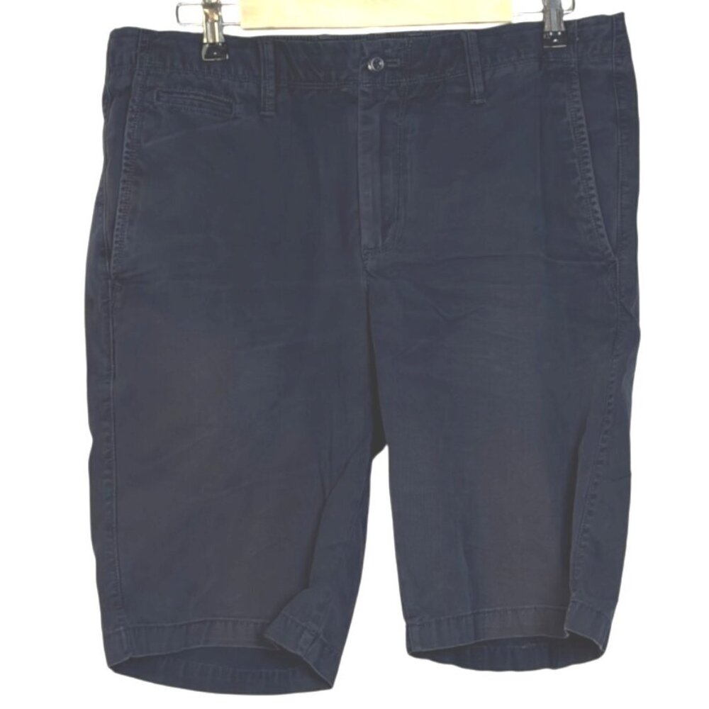 Gap Solid Navy Blue Flat Front Casual Summer Golf Chino Shorts Men's Size 33